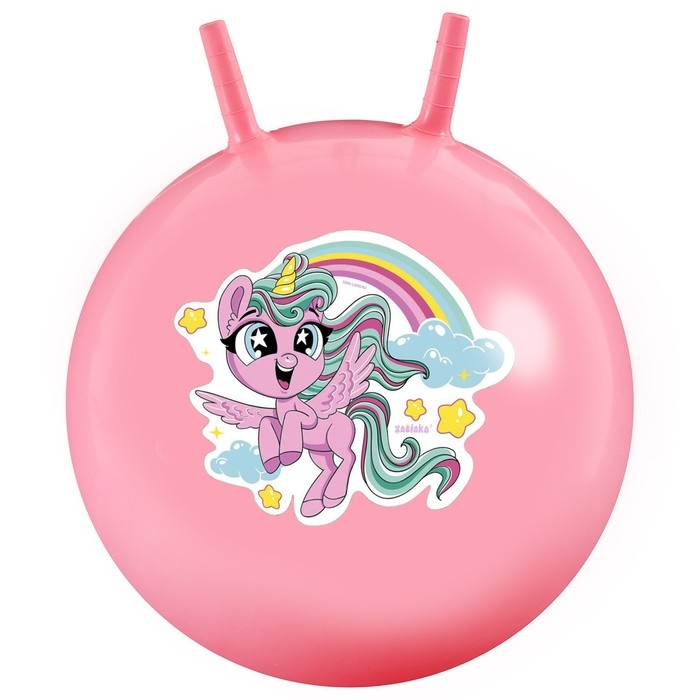 Мяч-прыгун с рожками ZABIAKA «Единорожка», d=55 см, 480 г, цвет розовый Мяч-прыгун с рожками ZABIAKA «Единорожка», d=55 см, 480 г, цвет розовый
