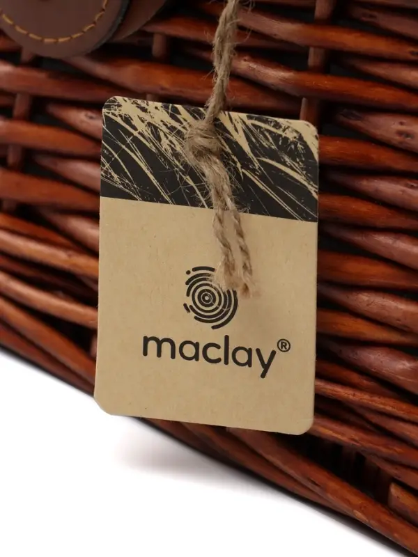 Корзина для пикника с крышкой maclay, плетёная, 4 персоны, лоза