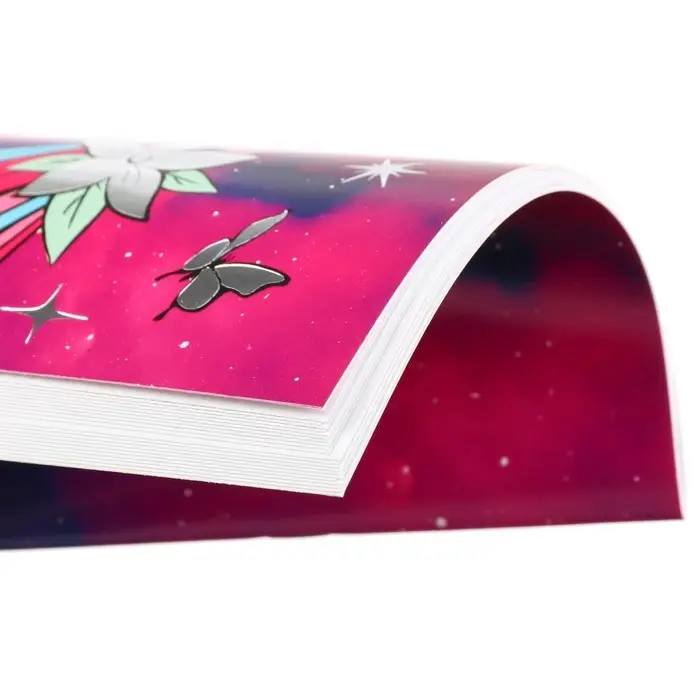 Блокнот А5, 40 листов, на скрепке, в точку, тиснение серебро, &laquo;Минни Маус и единорог&raquo;