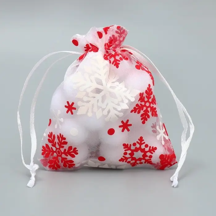 Мешочек подарочный органза «Снежная история», 10 х 12 см +/- 1.5 см Мешочек подарочный органза «Снежная история», 10 х 12 см +/- 1.5 см