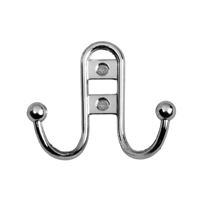 Крючок мебельный ТУНДРА TKD016, двухрожковый, хром, 4 шт TMP Крючок мебельный ТУНДРА TKD016, двухрожковый, хром, 4 шт TMP