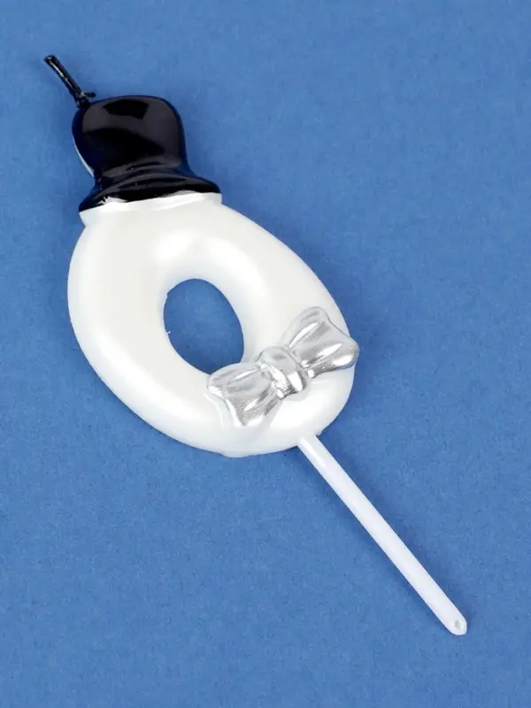 Свеча для торта «Джентельмен», цифра 0, белая Свеча для торта «Джентельмен», цифра 0, белая