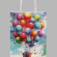 Пакет подарочный крафт &laquo;Воздушные шарики&raquo;, 18&times;25&times;8 см