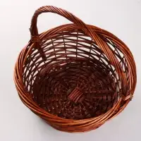 Корзина плетёная для хранения &laquo;Плейт&raquo;, лоза, с ручкой, коричневая, набор 3 шт.