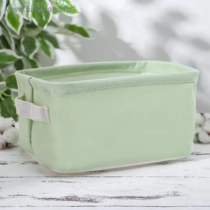 Корзина для хранения с ручками Доляна «Авокадо», 23×16×12 см, цвет фисташковый Корзина для хранения с ручками Доляна «Авокадо», 23×16×12 см, цвет фисташковый