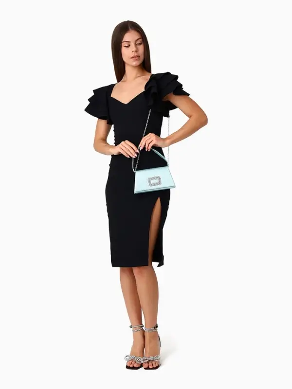 Сумка-клатч женская вечерняя на магните, светло-зелёная