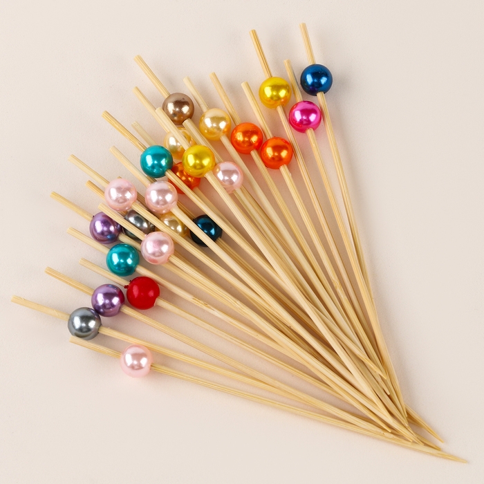 Шпажки для канапе «Жемчужина» набор 24 шт., цвет МИКС Шпажки для канапе «Жемчужина» набор 24 шт., цвет МИКС