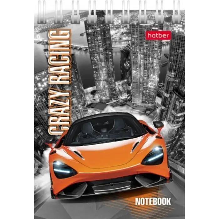 Блокнот А7, 40 листов в клетку на гребне Hatber «Автопанорама», обложка мелованный картон, блок 65 г/м², МИКС 6 видов