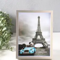 Фоторамка пластик 15х20 см "Ламберто" серебро с белым 21х16х3,5 см