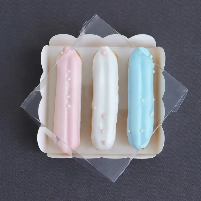 Коробка для печенья, белая, 12×12×3 см