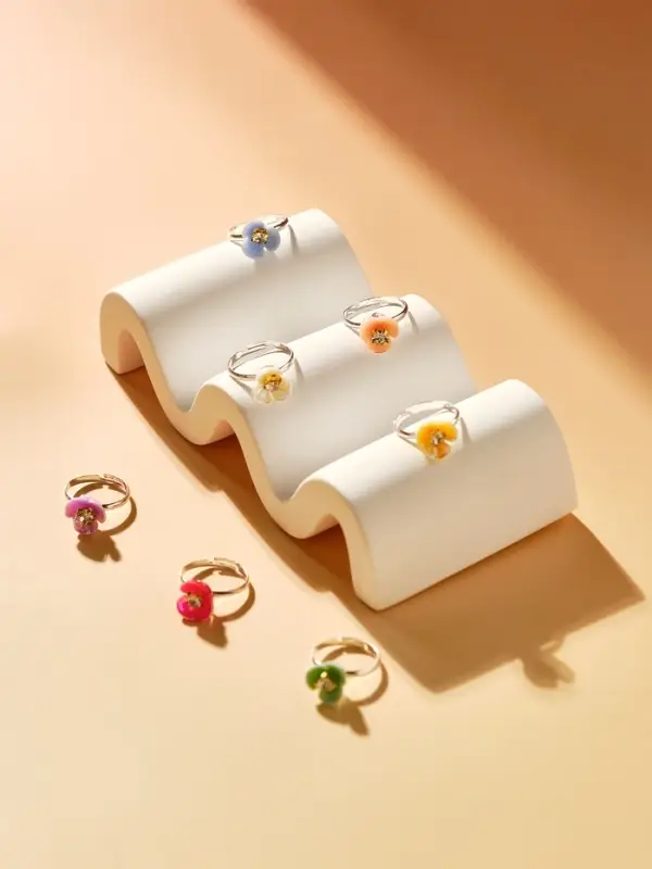 Кольцо &laquo;Выбражулька. Орхидея&raquo;, МИКС в серебре, безразмерное