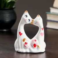 Фигурка керамика &laquo;Коты влюбленные&raquo;, белые, 5&times;9&times;11 см