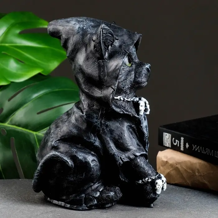 Фигурка полистоун &laquo;Котик хиппи&raquo;, чёрный, 26&times;12&times;16 см