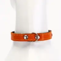 Ошейник кожаный однослойный  на  фетре неукрашенный, 1,2 см, ОШ 20-26 см,