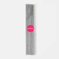 Набор металлических трубочек Straws, 6 шт., 21 см, сталь 304
