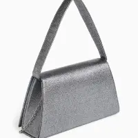 Сумка-клатч женская вечерняя на магните, серая
