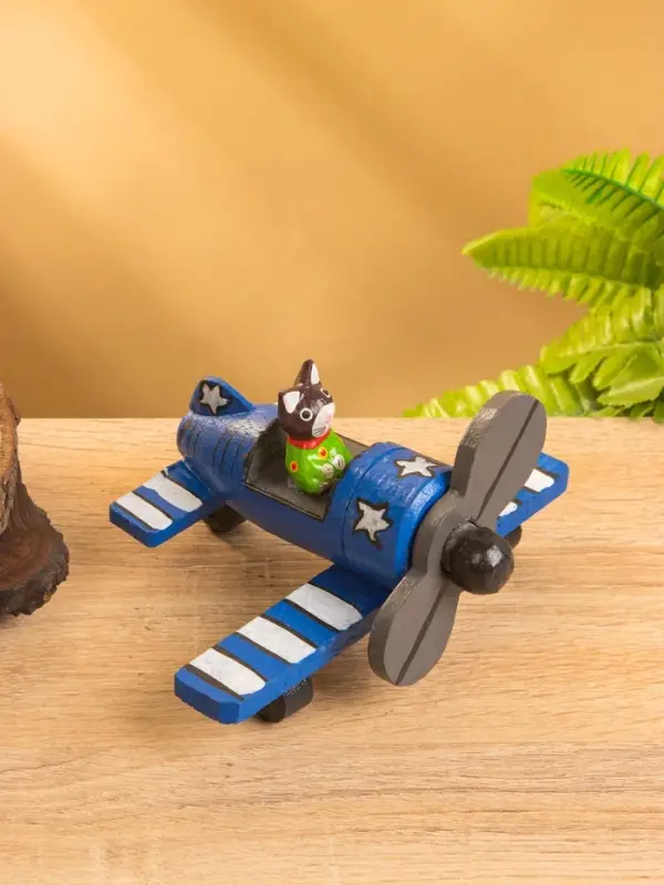 Сувенир интерьерный Сувенир интерьерный "Котик на самолёте" 15х13х8 см, дерево