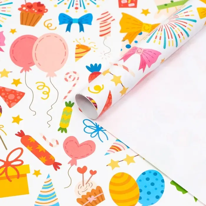 Бумага упаковочная глянцевая "Веселуха", 100 х 70 см