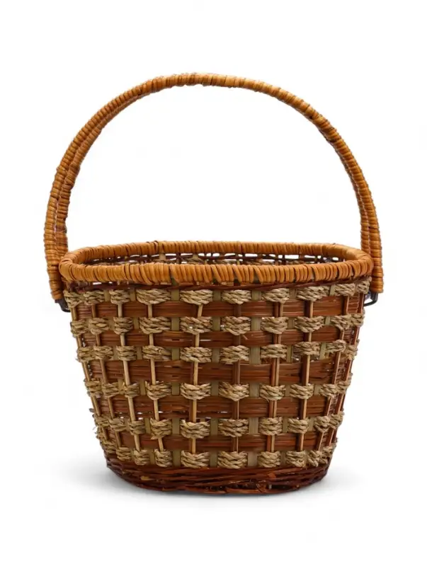 Корзина плетёная для хранения &laquo;Пикник&raquo;, 26&times;35&times;37, ротанг, с ручкой, коричневая