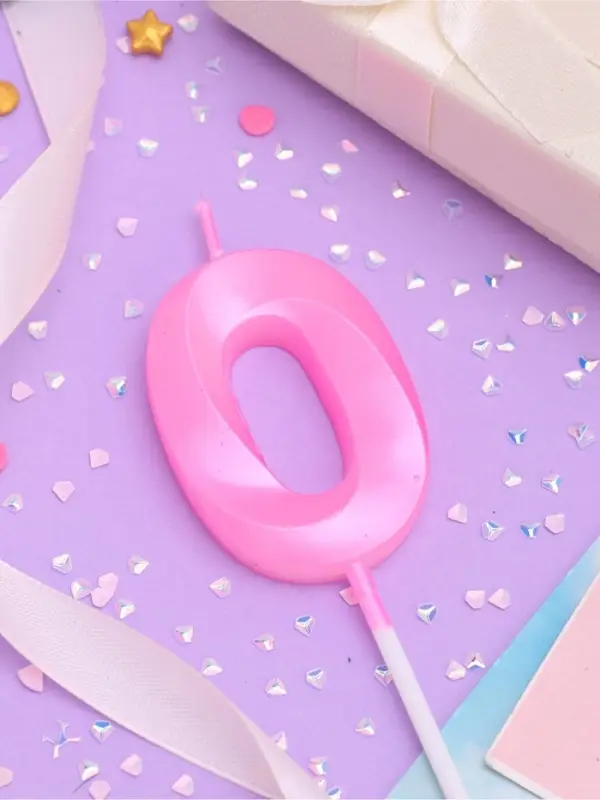 Свеча в торт на шпажке «Грань», цифра 0, 5 см, розовая Свеча в торт на шпажке «Грань», цифра 0, 5 см, розовая