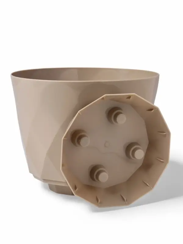 Горшок для цветов "Laurel" D-17,5 см, 2,3 л с поддоном, бежевый