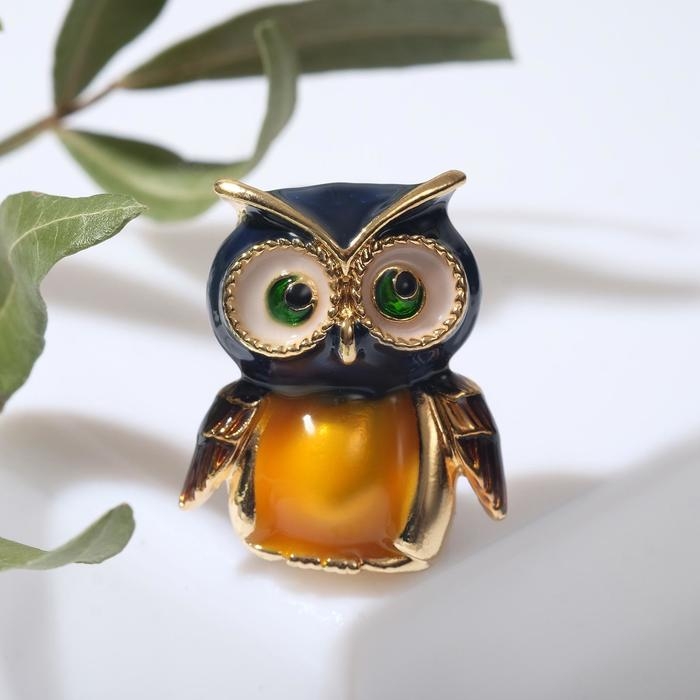Брошь «Сова» мультяшная, цветная в золоте Брошь «Сова» мультяшная, цветная в золоте