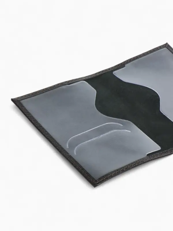 Обложка для паспорта 9,5*0,5*13,5, загран, флотер черный (2)