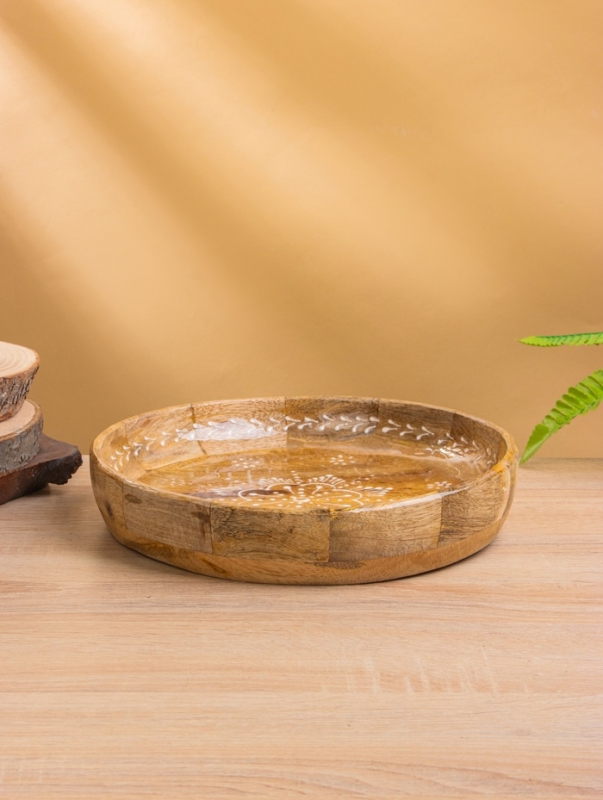 Блюдо «Пряник», дерево манго, 25×25×5 см