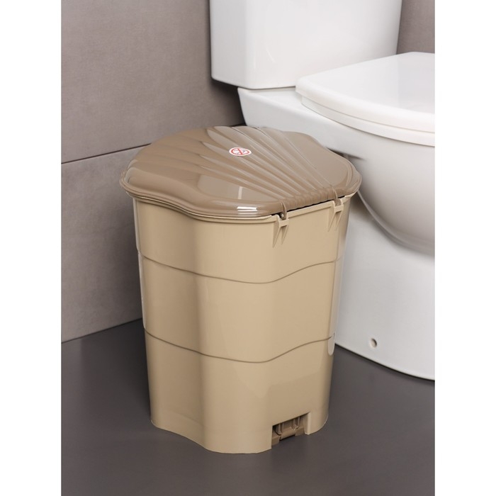 Ведро для мусора, 18 л, с педалью, цвет латте-капучино Ведро для мусора, 18 л, с педалью, цвет латте-капучино