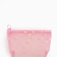 Косметичка дор Горох, сетка 17*6,5*13,5, отд на молнии, розовый Косметичка дор Горох, сетка 17*6,5*13,5, отд на молнии, розовый