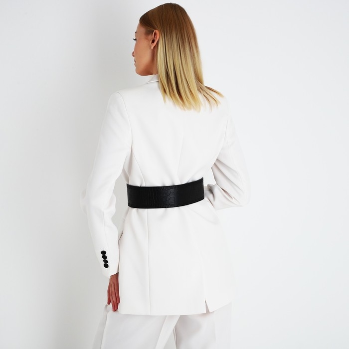 Ремень женский, ширина 6.7 см, пряжка металл, цвет чёрный