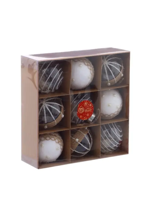 Набор шаров пластик d-8 см, 9 шт Набор шаров пластик d-8 см, 9 шт "Орсон" мечты