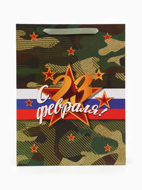 Пакет ламинированный &laquo;С 23 февраля!&raquo;, 31&times;40&times;11.5 см
