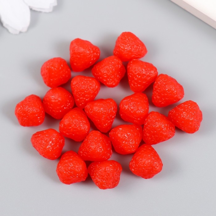 Декор для творчества PVC Декор для творчества PVC "Ягода клубника" набор 20 шт 1х1х0,6 см