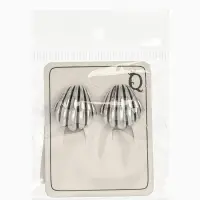 Серьги клипсы для ушей QF &laquo;Ракушка&raquo;, цвет чернёное серебро