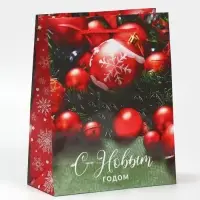 Пакет подарочный новогодний ламинированный &laquo;Ёлочные игрушки&raquo;, MS 18 х 23 х 8 см