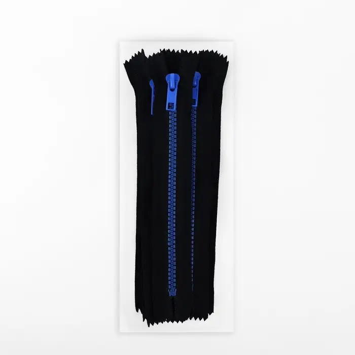 Молния «Трактор», №5, неразъёмная, замок автомат, 18 см, чёрная, синяя Молния «Трактор», №5, неразъёмная, замок автомат, 18 см, чёрная, синяя