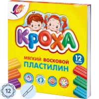 Пластилин восковой Луч Кроха 12 цв восковой 180гр со стеком