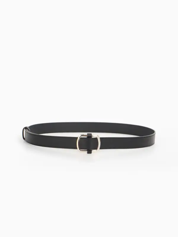 Ремень женский, 110&times;2.7 см, пряжка-затяжка металл, серебристая, чёрный