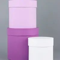 Набор круглых подарочных коробок «Сирень» 3 в 1 - 18×16×13 см