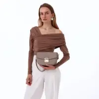 Сумка женская мессенджер TEXTURA на клапане, 23&times;6&times;15 см, хаки