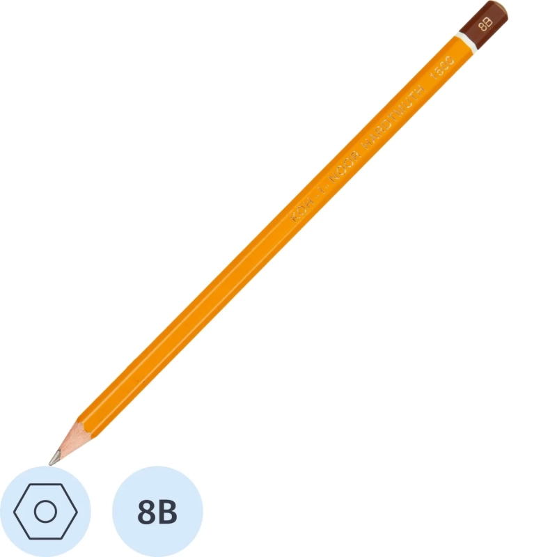 Карандаш чернографитный KOH-I-NOOR 1500/8B, б/ласт,  150008B01170RU