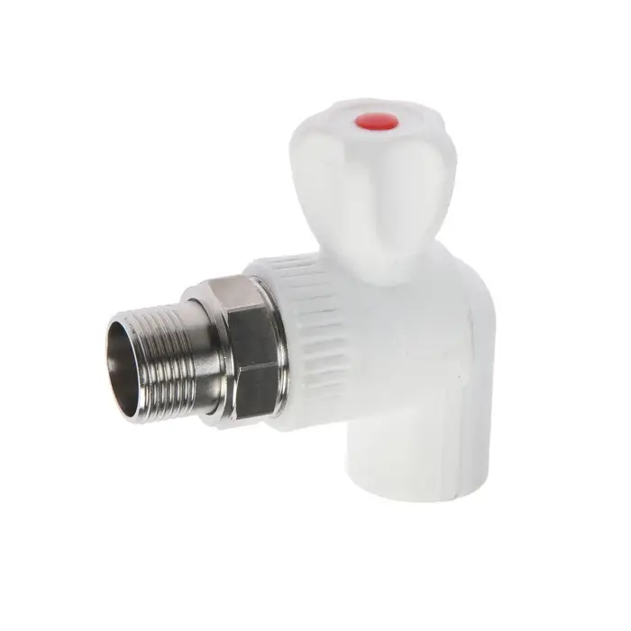 Кран шаровой для радиатора ZEIN engr, полипропиленовый, угловой, d=25 мм &times; 3/4"