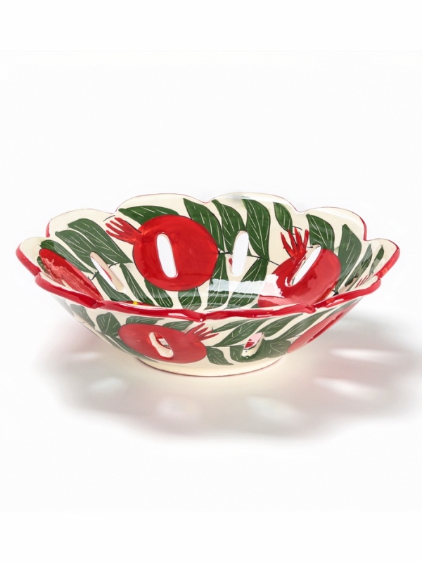 Фруктовница Риштанская Керамика 28 см Гранат