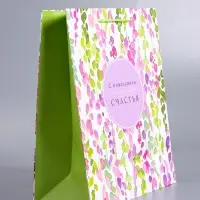 Пакет подарочный ламинированный &laquo;Счастья&raquo;, 26&times;12&times;32 см