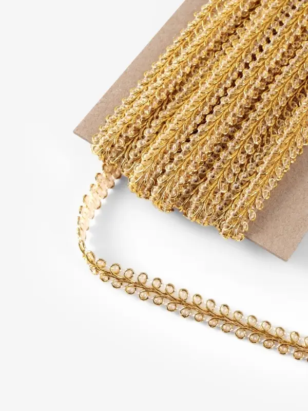 Тесьма декоративная &laquo;Шанель&raquo;, 8 мм, 10&plusmn;1 м, цвет золотой