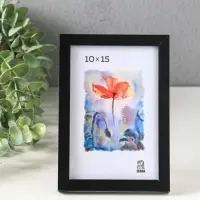 Фоторамка для фото 10х15 см, FIX, мдф, (пластик экран) чёрный