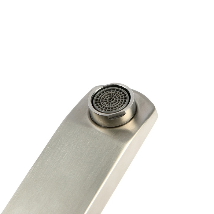 Смеситель для ванны ZEIN, квадрат, короткий излив, с душевым набором,  нержав сталь, сатин Смеситель для ванны ZEIN, квадрат, короткий излив, с душевым набором,  нержав сталь, сатин