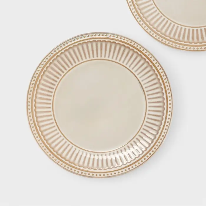 Тарелки Доляна &laquo;Винтаж&raquo;, d=27 см, набор 2 шт., керамика, бежевые