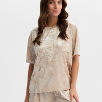Комплект женский (футболка и шорты) KAFTAN Velvet р. 44-46, бежевый